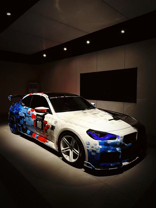 BMW M2 & M2C G87 2023 2024 with Aftermarket Parts - ART Style Side Skirts Pre-preg Carbon Fiber from ArmorExtend