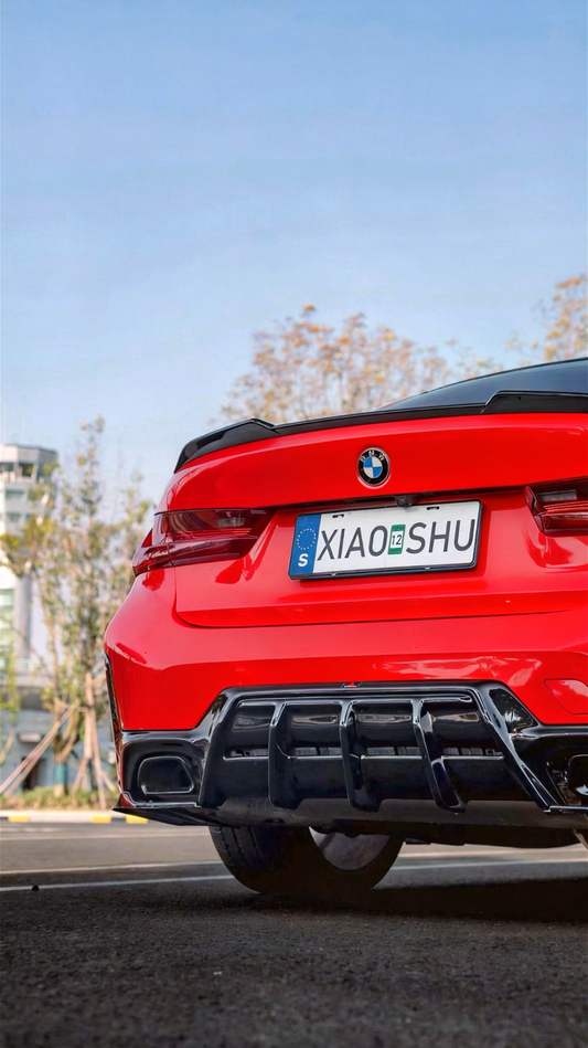 BMW 3 Series M340i 330i (With M-Package Bumper, does not fit base model) LCI G20 G21 2023-ON with Aftermarket Parts - AE V3 Style Rear Diffuser & Canards ABS from ArmorExtend
