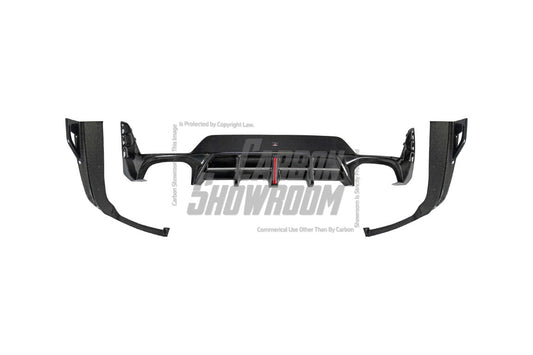 BMW 3 Series 330i (With M-Package Bumper, does not fit base model) M340i LCI G20 G21 2023 2024 2025 with Aftermarket Parts - AE V2 Style Rear Diffuser & Canards Carbon Fiber from ArmorExtend
