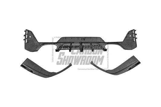 BMW 3 Series 330i (With M-Package Bumper, does not fit base model) M340i LCI G20 G21 2023 2024 2025 with Aftermarket Parts - AE V2 Style Rear Diffuser & Canards Carbon Fiber from ArmorExtend