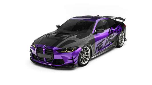 BMW M4 / M4C / M4CS G82 G83 2021-ON with Aftermarket Parts - ART Widebody Front Fenders Dry Pre-preg Carbon Fiber from ArmorExtend