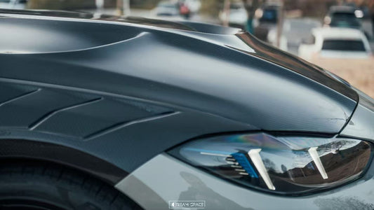 BMW M3CS M3C M3 G80 G81 2021-ON & M4CSL M4CS M4C M4 G82 G83 2021-ON with Aftermarket Parts - ART Vented V3 Style Hood Bonnet Dry Pre-preg Carbon Fiber from ArmorExtend