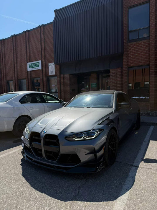 BMW M3 G80 G81 2021 2022 2023 2024 & M4 G82 G83 2021 2022 2023 2024 with Aftermarket Parts - AE V2 Style Front Canards Carbon Fiber from ArmorExtend