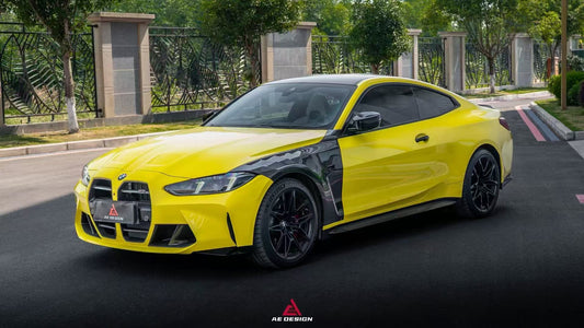 BMW M3 G80 G81 2021 2022 2023 2024 & M4 G82 G83 2021 2022 2023 2024 with Aftermarket Parts - AE Style Front Fenders Carbon Fiber from ArmorExtend