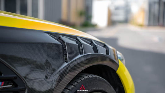 BMW M3 G80 G81 2021 2022 2023 2024 & M4 G82 G83 2021 2022 2023 2024 with Aftermarket Parts - AE Style Front Fenders Carbon Fiber from ArmorExtend