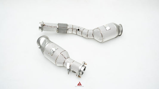 BMW M3 G80 G81 & M4 G82 G83 2021-ON (3.0T) with Aftermarket Parts - 200 & 300 & 400 CELL Downpipe Stainless Steel / Titanium from ArmorExtend