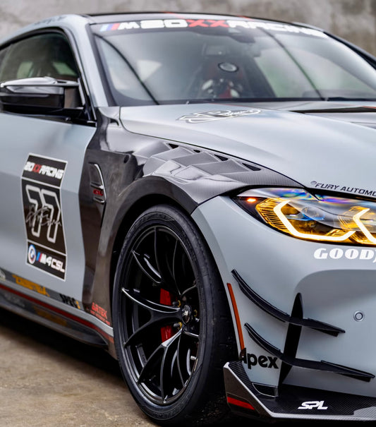 BMW M3 G80 G81 2021 2022 2023 2024 & M4 G82 G83 2021 2022 2023 2024 with Aftermarket Parts - AE Style Front Fenders Carbon Fiber from ArmorExtend