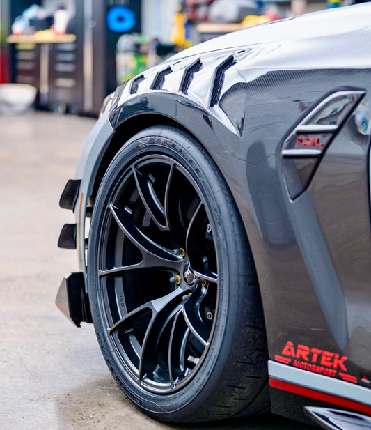 BMW M3 G80 G81 2021 2022 2023 2024 & M4 G82 G83 2021 2022 2023 2024 with Aftermarket Parts - AE Style Front Fenders Carbon Fiber from ArmorExtend