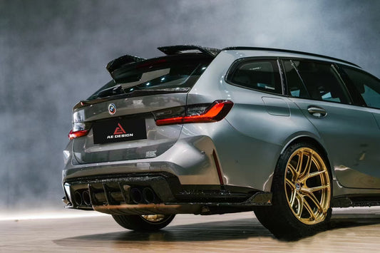 BMW M3 G80 G81 2021 2022 2023 2024 M4 G82 G83 2021 2022 2023 2024 with Aftermarket Parts - AE Style Rear Diffuser & Canards Carbon Fiber from ArmorExtend
