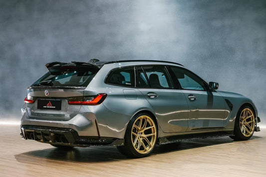 BMW M3 G80 G81 2021 2022 2023 2024 M4 G82 G83 2021 2022 2023 2024 with Aftermarket Parts - AE Style Rear Diffuser & Canards Carbon Fiber from ArmorExtend