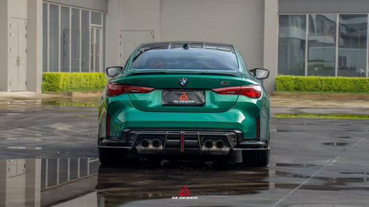 BMW M3 G80 G81 & M4 G82 G83 2021-ON with Aftermarket Parts - V3 Rear Diffuser & Rear Canards Dry Pre-preg Carbon Fiber from ArmorExtend