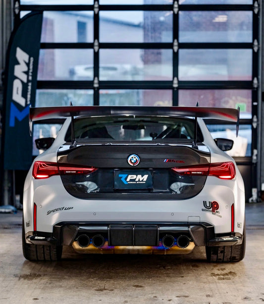 BMW M3 G80 & M4 G82 2021-ON & 3 Series 330i M340i (Fits Both Pre-LCI & LCI) 2019 2020 2021 2022 2023 2024 & 4 Series G22 430i M440i 2020 2021 2022 2023 2024 with Aftermarket Parts - ART Style Trunk Lid Carbon Fiber from ArmorExtend