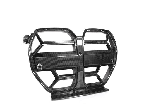 BMW M3 M3C M3CS G80 G81 2021-ON & M4 M4C M4CS G82 G83 2021-ON with Aftermarket Parts - CSL / Without ACC & CSL / With ACC Front Kidney Grill Pre-preg Carbon Fiber from ArmorExtend