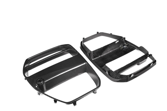 BMW M3 M3C M3CS G80 G81 2021-ON & M4 M4C M4CS G82 G83 2021-ON with Aftermarket Parts - V Style Front Kidney Grill Pre-preg Carbon Fiber from ArmorExtend