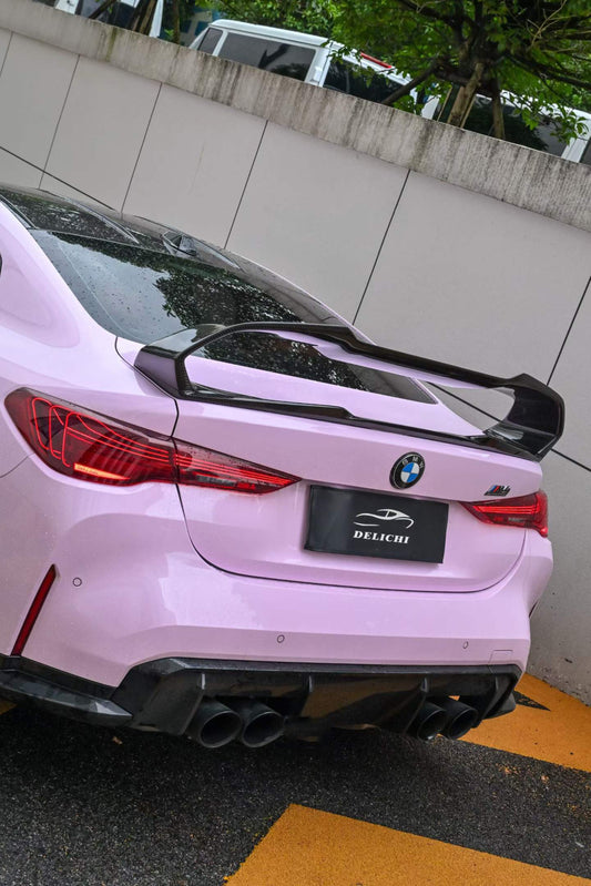 BMW M4 G82 2021 2022 2023 2024 & 4 Series G22 430i M440i 2020 2021 2022 2023 2024 with Aftermarket Parts - AE Style Rear Wing Carbon Fiber from ArmorExtend
