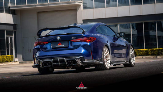 BMW M4 G82 2021 2022 2023 2024 & 4 Series G22 430i M440i 2020 2021 2022 2023 2024 with Aftermarket Parts - AE Style Rear Wing Carbon Fiber from ArmorExtend