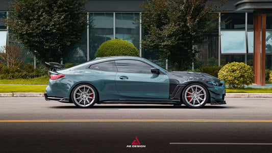 BMW M4 / M4C / M4CS G82 G83 2021-ON with Aftermarket Parts - ART Widebody Front Fenders Dry Pre-preg Carbon Fiber from ArmorExtend