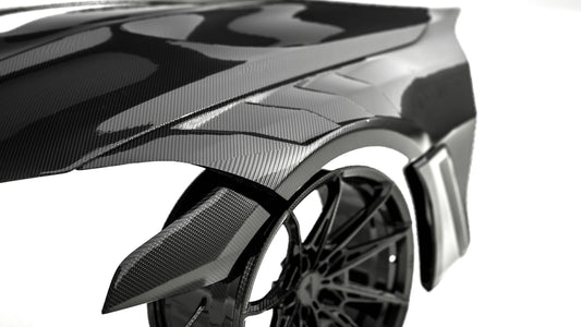 BMW M4 / M4C / M4CS G82 G83 2021-ON with Aftermarket Parts - ART Widebody Front Fenders Dry Pre-preg Carbon Fiber from ArmorExtend