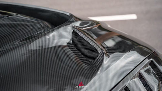 BMW M3CS M3C M3 G80 G81 2021-ON & M4CSL M4CS M4C M4 G82 G83 2021-ON with Aftermarket Parts - ART Vented Transparent Glass V2 Style Hood Bonnet Dry Pre-preg Carbon Fiber from ArmorExtend