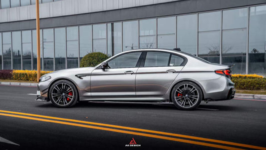 BMW M5 M5C F90 (Fits Both Pre-LCI & LCI) 2018 2019 2020 2021 2022 2023 2024 & 5 Series M550 540 G30 (Fits both Pre-LCI & LCI) 2017 2018 2019 2020 2021 2022 2023 with Aftermarket Parts - AE V2 Side Skirts Carbon Fiber from ArmorExtend