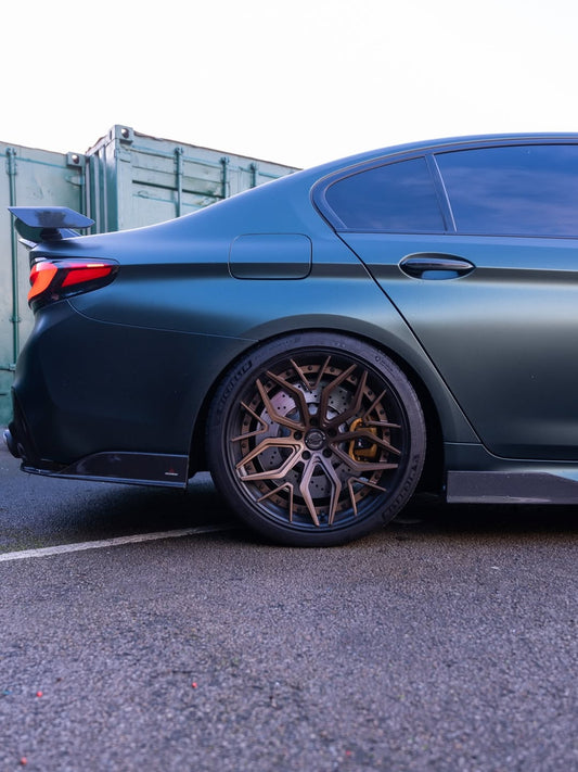 BMW M5/M5C F90 (Fits Both Pre-LCI & LCI) 2018 2019 2020 2021 2022 2023 2024 & 5 Series G30 540i (With M-Package Bumper) M550i (Fits Both Pre-LCI & LCI) 2017 2018 2019 2020 2021 2022 2023 2024 with Aftermarket Parts - AE Rear Diffuser Carbon Fiber from ArmorExtend