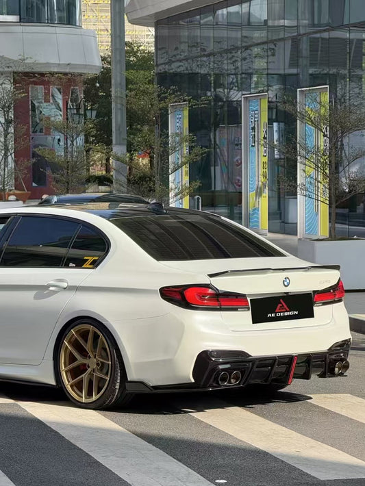 BMW M5/M5C F90 (Fits Both Pre-LCI & LCI) 2018 2019 2020 2021 2022 2023 2024 & 5 Series 540i M550i (With M-Package Bumper) G30 G31 (Fits Both Pre-LCI & LCI) 2017 2018 2019 2020 2021 2022 2023 2024 with Aftermarket Parts - AE Rear Diffuser & Canards ABS from ArmorExtend