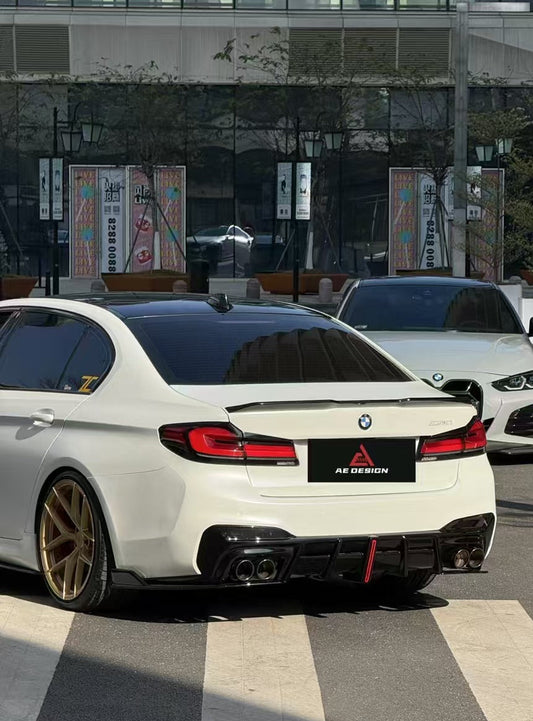BMW M5/M5C F90 (Fits Both Pre-LCI & LCI) 2018 2019 2020 2021 2022 2023 2024 & 5 Series 540i M550i (With M-Package Bumper) G30 G31 (Fits Both Pre-LCI & LCI) 2017 2018 2019 2020 2021 2022 2023 2024 with Aftermarket Parts - AE Rear Diffuser & Canards ABS from ArmorExtend