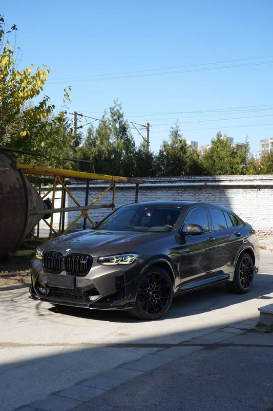 BMW X3M X3MC F97 LCI 2022 2023 2024 & X4M X4MC F98 LCI 2022 2023 2024 with Aftermarket Parts - AE Front Lip Carbon Fiber from ArmorExtend