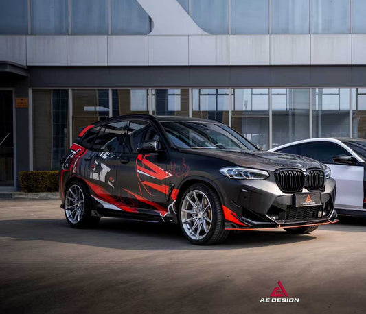 BMW X3 G01 & X3M X3MC F97 (Fits Both Pre-LCI & LCI) 2019 2020 2021 2022 2023 2024 & X4 G02 & X4M X4MC F98 (Fits Both Pre-LCI & LCI) 2019 2020 2021 2022 2023 2024 with Aftermarket Parts - AE Hood Bonnet Carbon Fiber from ArmorExtend