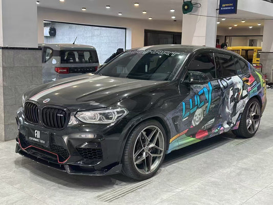 BMW X3M X3MC F97 Pre-LCI 2019 2020 2021 & X4M X4MC F98 Pre-LCI 2019 2020 2021 with Aftermarket Parts - AE Front Lip Carbon Fiber from ArmorExtend
