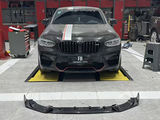 BMW X3M X3MC F97 Pre-LCI 2019 2020 2021 & X4M X4MC F98 Pre-LCI 2019 2020 2021 with Aftermarket Parts - AE Front Lip Carbon Fiber from ArmorExtend