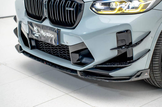 BMW X3M X3MC F97 LCI 2022 2023 2024 & X4M X4MC F98 LCI 2022 2023 2024 2025 with Aftermarket Parts - ART V2 Front Canards Carbon Fiber from ArmorExtend