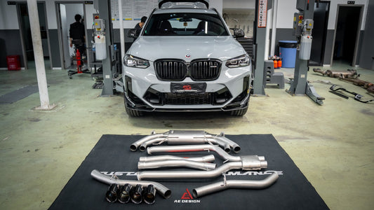 BMW X3M X3MC F97 & X4M X4MC F98 LCI 2022-ON with Aftermarket Parts - Catback Exhaust with Valve Stainless Steel / Titanium from ArmorExtend
