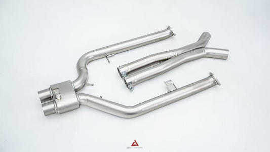 BMW X3M X3MC F97 & X4M X4MC F98 LCI 2022-ON with Aftermarket Parts - Midpipe Exhaust Stainless Steel / Titanium from ArmorExtend