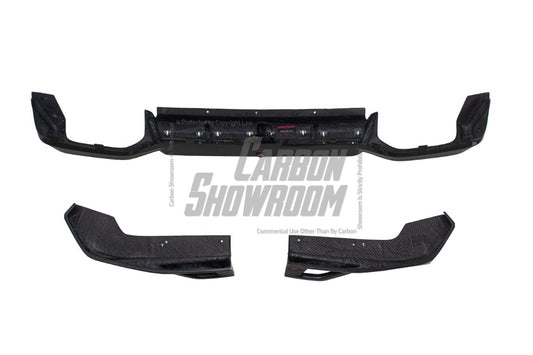 BMW X4M X4MC F98 (Fits Both Pre-LCI & LCI) 2019 2020 2021 2022 2023 2024 with Aftermarket Parts - AE V2 Style Rear Diffuser Carbon Fiber from ArmorExtend