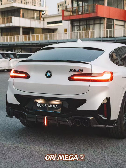BMW X4M X4MC F98 (Fits Both Pre-LCI & LCI) 2019 2020 2021 2022 2023 2024 with Aftermarket Parts - AE V2 Style Rear Diffuser Carbon Fiber from ArmorExtend