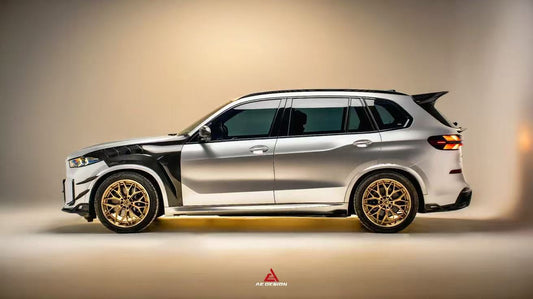 BMW X5 M60i xDrive50e x/sDrive40i G05 (Fits Both Pre-LCI & LCI) 2020-ON & X5M X5MC F95 (Fits Both Pre-LCI & LCI) 2020-ON & X6 M60I xDrive40i G06 (Fits Pre-LCI & LCI) 2020-ON & X6M X6MC F96 (Fits Pre-LCI & LCI) 2020-ON with Aftermarket Parts - AE Design Side Skirts Pre-preg Carbon Fiber from Armorextend