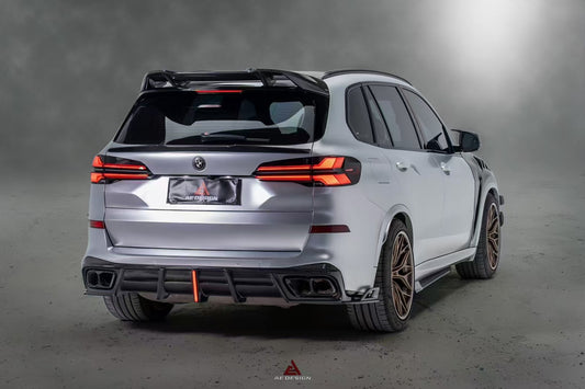 BMW X5 G05 M50i X/S Drive 40i (with M-Package) (Fits Both Pre-LCI & LCI) 2019 2020 2021 2022 2023 2024 with Aftermarket Parts - AE Style Rear Roof Spoiler Carbon Fiber from ArmorExtend