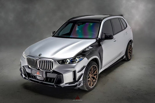 BMW X5 G05 M50i X/S Drive 40i (with M-Package) (Fits Both Pre-LCI & LCI) 2019 2020 2021 2022 2023 2024 & X5M X5MC F95 (Fits Both Pre-LCI & LCI) 2020 2021 2022 2023 2024 with Aftermarket Parts - AE Front Fenders Pre-Preg Carbon Fiber from ArmorExtend