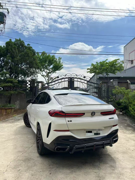 BMW X6 M60I xDrive40i G06 (Fits Pre-LCI & LCI) 2020-ON with Aftermarket Parts - AE ART Rear Diffuser & Canards Carbon Fiber from Armorextend