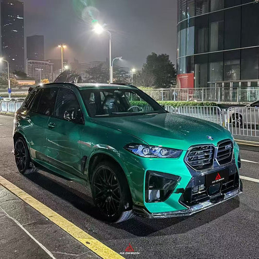 BMW X5M X5MC F95 & X6M X6MC F96 2024-ON (LCI) With Aftermarket Parts - AE Style Front Lip Pre-preg Carbon Fiber from ArmorExtend