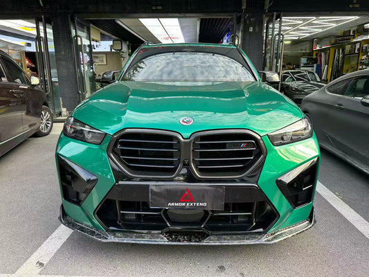 BMW X5M X5MC F95 & X6M X6MC F96 2024-ON (LCI) With Aftermarket Parts - AE Style Front Lip Pre-preg Carbon Fiber from ArmorExtend