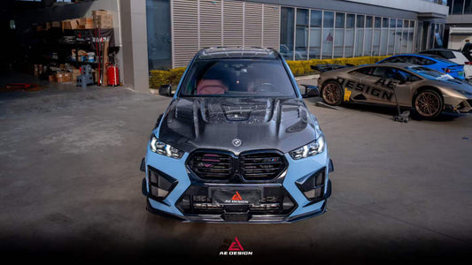 BMW X5M X5MC F95 & X6M X6MC F96 2024-ON (LCI) With Aftermarket Parts - AE Style Front Lip Carbon Fiber?from ArmorExtend