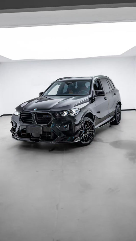 BMW X5M X5MC F95 & X6M X6MC F96 2024-ON (LCI) With Aftermarket Parts - AE Style Front Lip Pre-preg Carbon Fiber from ArmorExtend