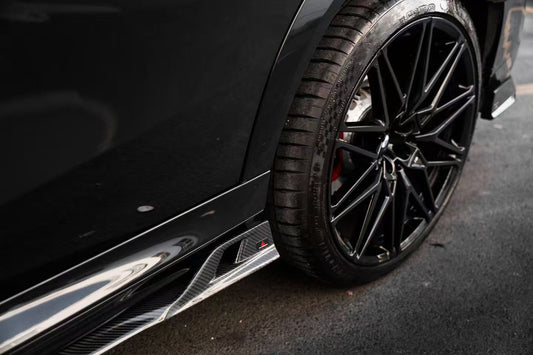 BMW X5 M60i xDrive50e x/sDrive40i G05 (Fits Both Pre-LCI & LCI) 2020-ON & X5M X5MC F95 (Fits Both Pre-LCI & LCI) 2020-ON & X6 M60I xDrive40i G06 (Fits Pre-LCI & LCI) 2020-ON & X6M X6MC F96 (Fits Pre-LCI & LCI) 2020-ON with Aftermarket Parts - AE V2 Side Skirts Carbon Fiber from Armorextend