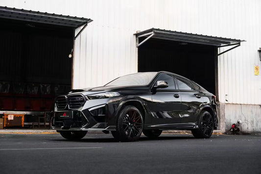 BMW X5 M60i xDrive50e x/sDrive40i G05 (Fits Both Pre-LCI & LCI) 2020-ON & X5M X5MC F95 (Fits Both Pre-LCI & LCI) 2020-ON & X6 M60I xDrive40i G06 (Fits Pre-LCI & LCI) 2020-ON & X6M X6MC F96 (Fits Pre-LCI & LCI) 2020-ON with Aftermarket Parts - AE V2 Side Skirts Carbon Fiber from Armorextend