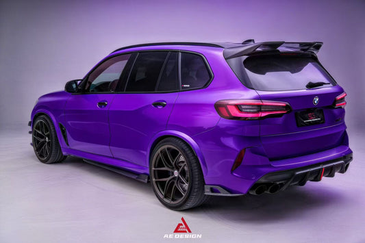 BMW X5M X5MC F95 (Fits Both Pre-LCI & LCI) 2020 2021 2022 2023 2024 & X6M X6MC F96 (Fits Both Pre-LCI & LCI) 2020 2021 2022 2023 2024 with Aftermarket Parts - AE Style Rear Diffuser & Canards Pre-preg Carbon Fiber from ArmorExtend