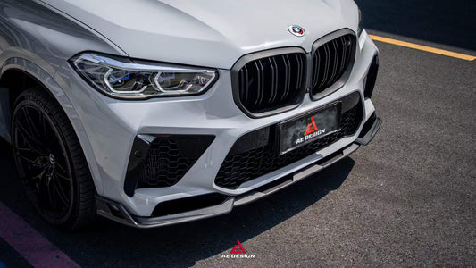 BWM X5M X5MC F95 Pre-LCI 2020 2021 2022 2023 with Aftermarket Parts - AE Style Front Lip Carbon Fiber from ArmorExtend