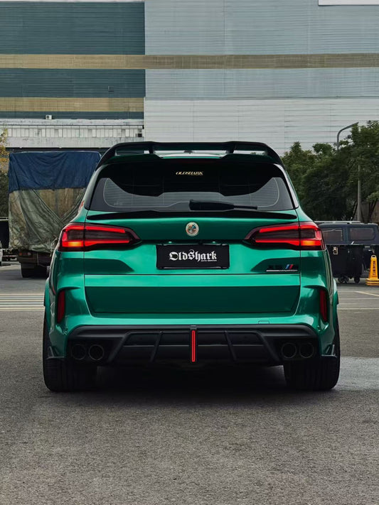 BMW X5M X5MC F95 (Fits Both Pre-LCI & LCI) 2020 2021 2022 2023 2024 & X6M X6MC F96 (Fits Both Pre-LCI & LCI) 2020 2021 2022 2023 2024 with Aftermarket Parts - AE Style Rear Diffuser & Canards Pre-preg Carbon Fiber from ArmorExtend