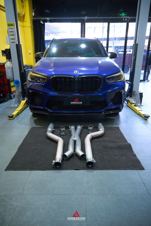 BMW X5M X5MC F95 & X6M X6MC F96 Pre-LCI 2020 2021 2022 2023 with Aftermarket Parts - Midpipe Exhaust Stainless Steel / Titanium from ArmorExtend